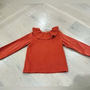 Oeuf kids ruffle collar shirt in orange